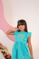 Vestido Arco Íris Bordado Kids
