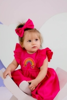 Vestido Arco Íris Bordado Baby