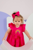 Vestido Arco Íris Bordado Baby