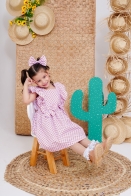 Vestido Ana Lu Xadrez Kids